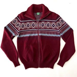 Vintage 80’s Zip Up Sweater Made in German Men’s Size Medium